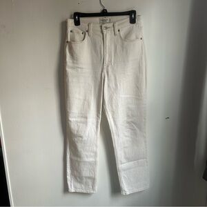 Abercrombie and Fitch Cream Curve Love Ankle Straight Jean Size 28